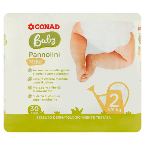 Baby Pannolini Mini 2 3 6 Kg 30 Pezzi Conad Conad