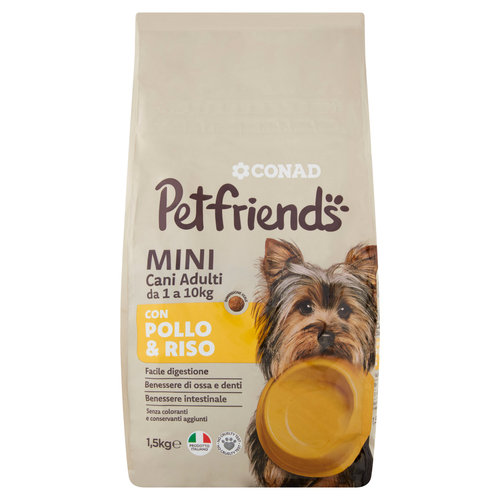 Petfriends Mini Cani Adulti da 1 a 10kg con Pollo & Riso 1,5 Kg-image