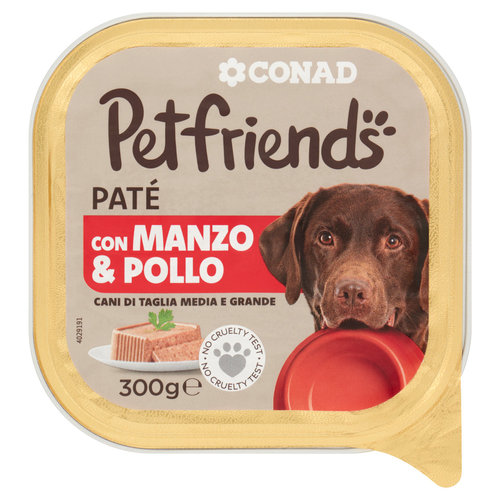 Petfriends Patè con Manzo & Pollo Cani di Taglia Media e Grande 300 g-image