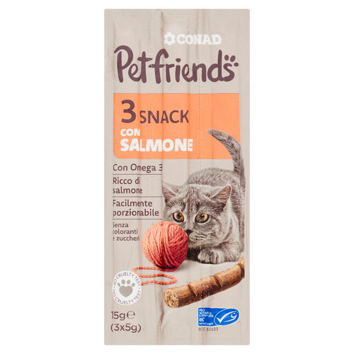 Petfriends Snack con Salmone 3 x 5 g-image