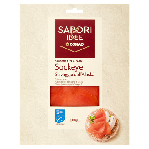 SAPORI & IDEE  Salmone Affumicato Sockeye Selvaggio dell'Alaska 100 g-image
